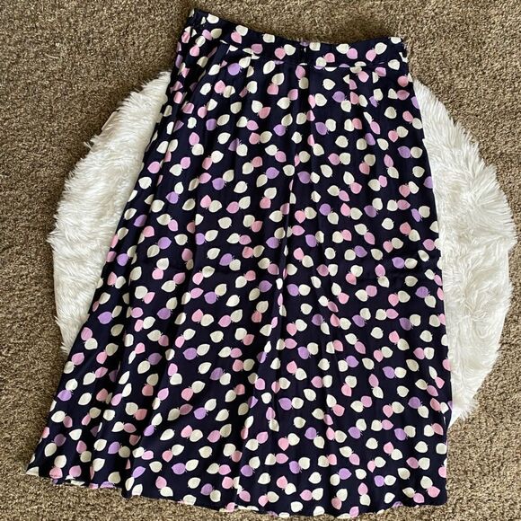 Talbots Wrap Around Side Button Midi Skirt New Leaf Print Lined Womens Size 8 - Picture 2 of 11